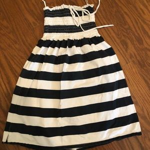 Navy stripe swim cover up